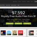 AudioJungle.net has some of the least expensive royalty free music for only $1.