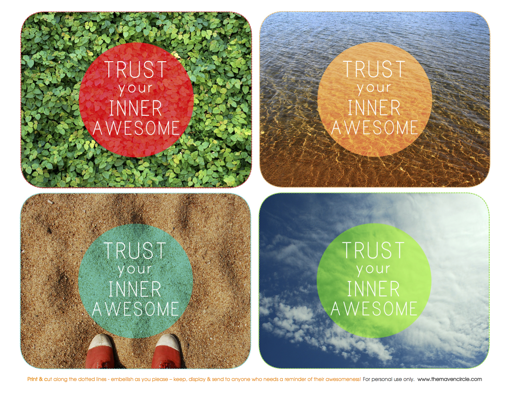 Trust Your Inner Awesome printable encouragement cards