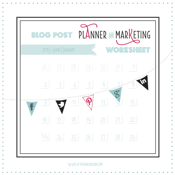 Blog Post Planner + Marketing Worksheet by The Languid Lion