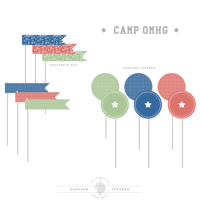 Camp OMHG Party Pack: Cupcake Toppers download + print