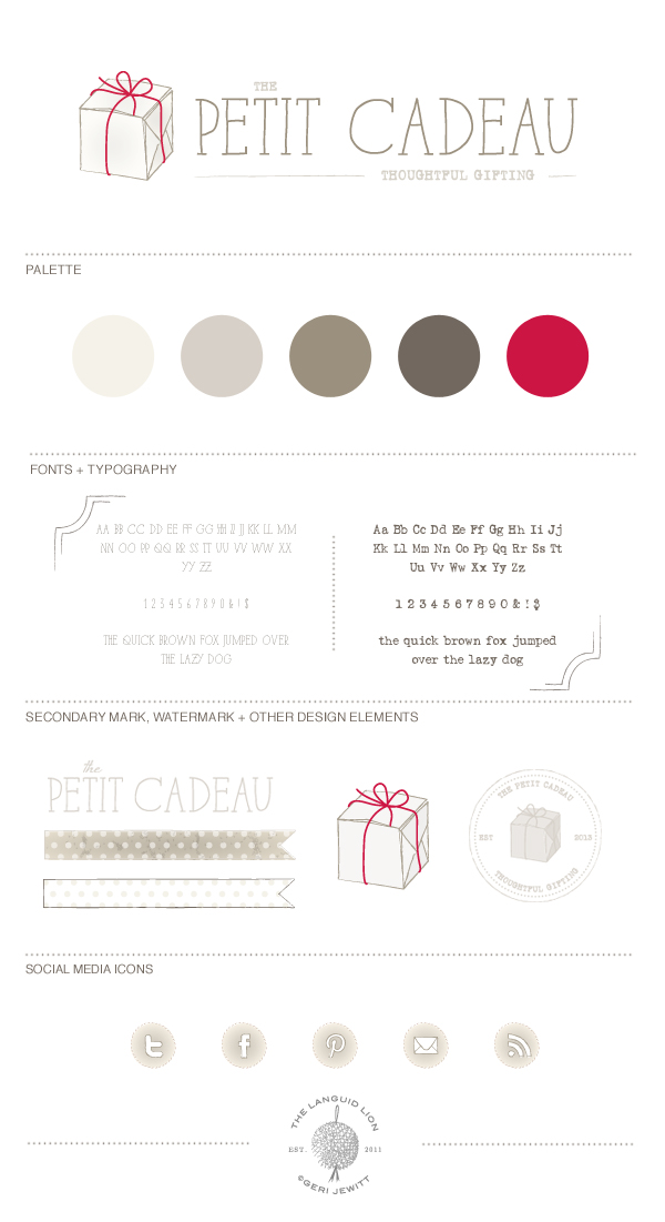 The Petit Cadeau Brand Board
