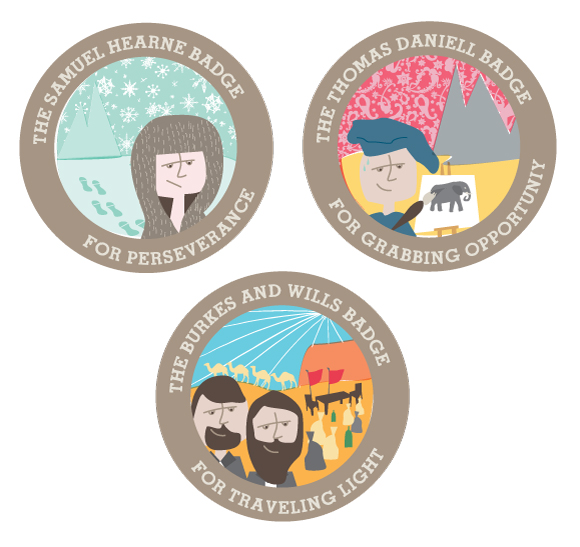 History Explorer badges, designed by Sam Osborne, Oh My! Handmade
