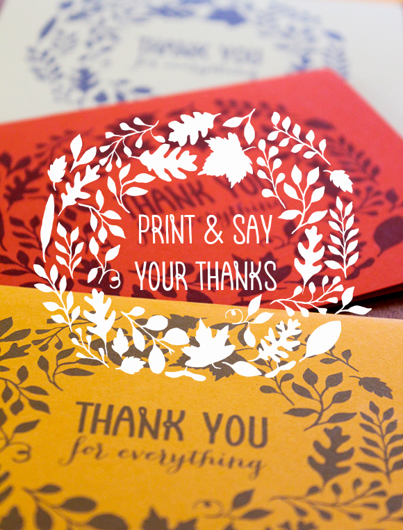 free printable Thanksgiving thank you note cards, Oh My! Handmade