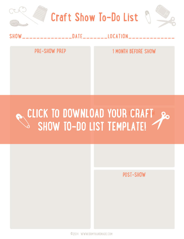 Craft Show To-Do List, free printable template Oh My! Handmade