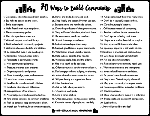 70 Ways To Build Community