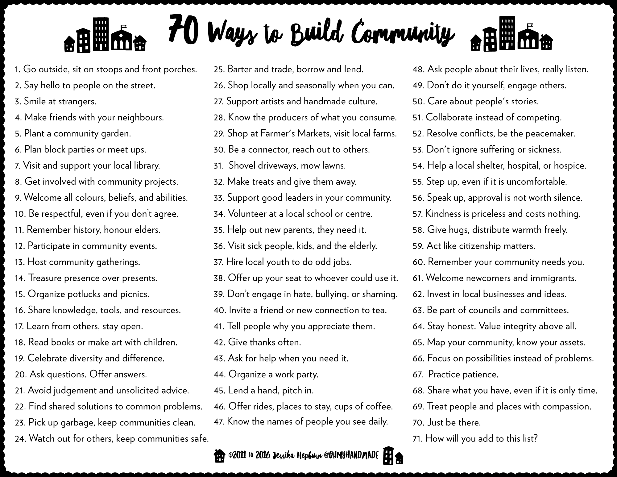 Seventy Ways to Build Community, Save Your Sanity, and Change the World 