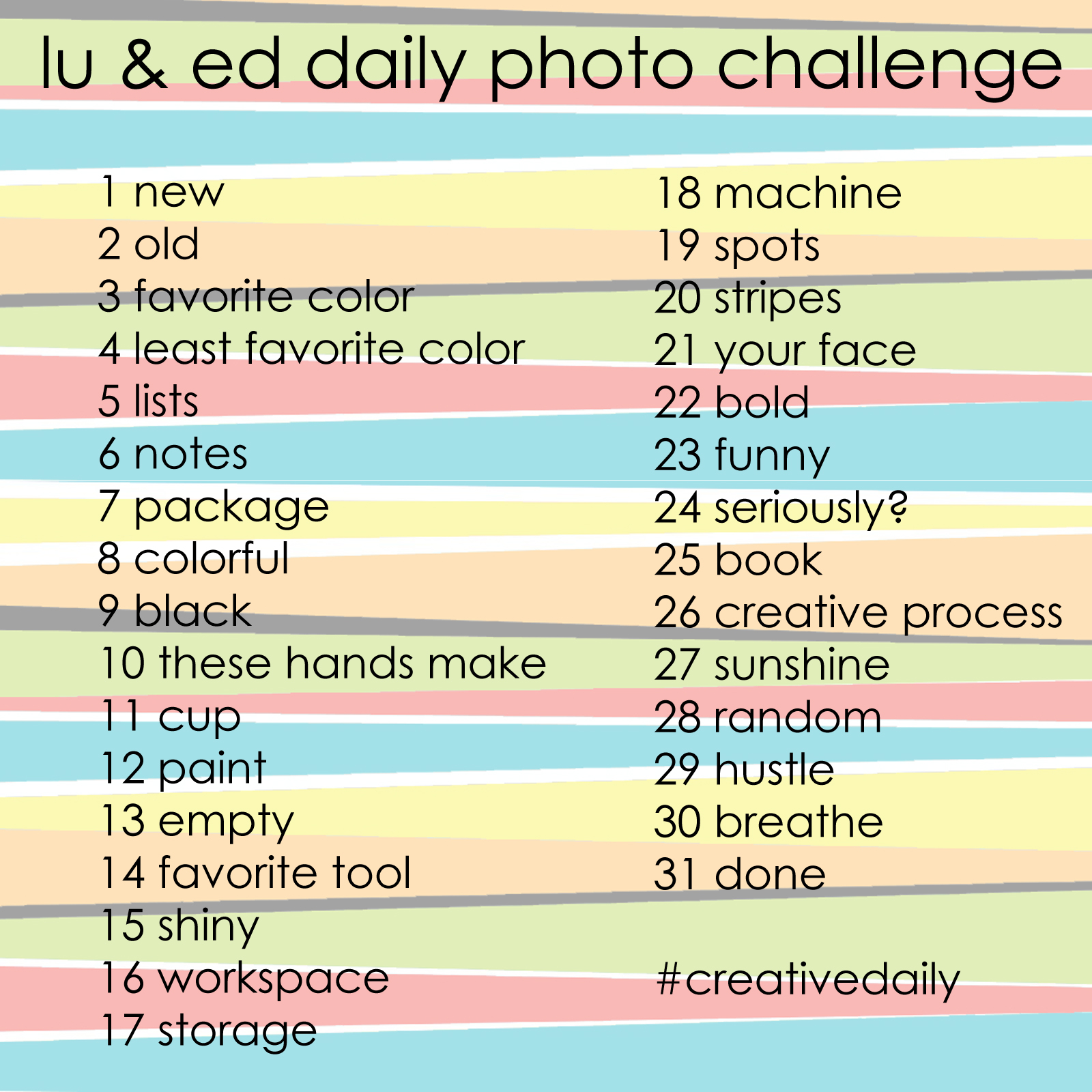 Lu & Ed #CreativeDaily photo challenge
